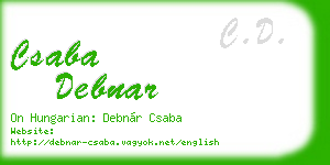 csaba debnar business card