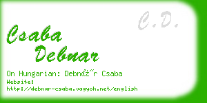 csaba debnar business card